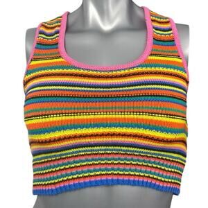 Forever 21 Tank Top Sweater Large Striped Colorful Pretty Little Liars Festival
